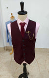 CLASSICS DARK GREEN  MIX AND MATCH WINE RED WORSTED 3 PIECE SUIT