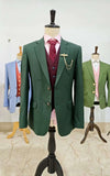 CLASSICS DARK GREEN  MIX AND MATCH WINE RED WORSTED 3 PIECE SUIT