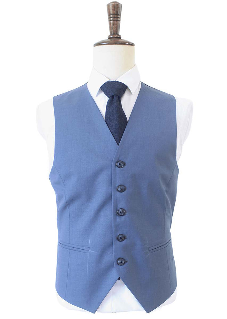 GREY BLUE WORSTED 3 PIECE SUIT