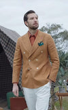 LIGHT BROWN MIX & MATCH LINEN 2 PIECE SUIT