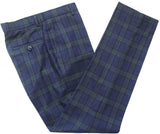 NAVY GREEN  PLAID WORSTED 3 PIECE SUIT