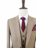 KHAKI WORSTED 3 PIECE SUIT