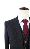 BDtailormade BLACK OVERCHECK PLAID TWEED 3 PIECE SUIT - BDtailormade TWEED SUITStweedmaker hockerty menstweedsuit