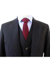 BDtailormade BLACK PINSTRIPE WORSTED 3 PIECE SUIT - BDtailormade Worsted Suittweedmaker hockerty menstweedsuit