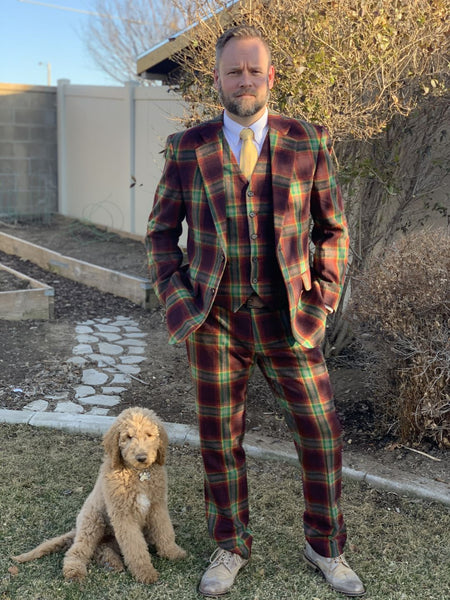 RAINBOW RED PLAID TWEED PIECE SUIT 丨BDtailormade