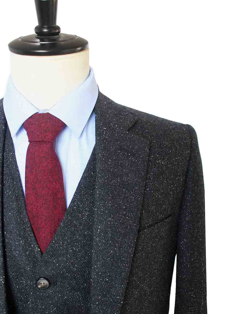 BDtailormade CLASSIC BLACK SPECKLE TWEED 3 PIECE SUIT - BDtailormade TWEED SUITStweedmaker hockerty menstweedsuit