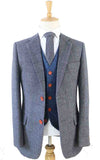 GREY HERRINGBONE MIX & MATCH TWEED 3 PIECE SUIT