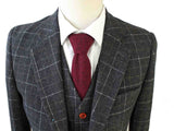 BDtailormade GREY OVERCHECK PLAID TWEED 3 PIECE SUIT - BDtailormade TWEED SUITStweedmaker hockerty menstweedsuit