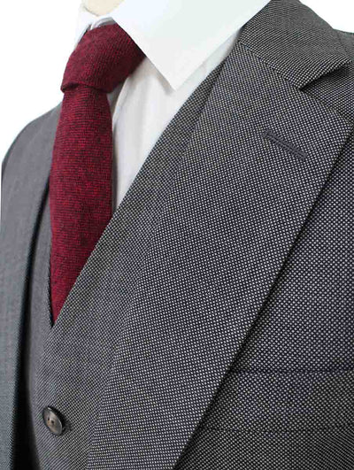 BDtailormade GREY BIRDSEYE WORSTED 3 PIECE SUIT - BDtailormade Worsted Suittweedmaker hockerty menstweedsuit