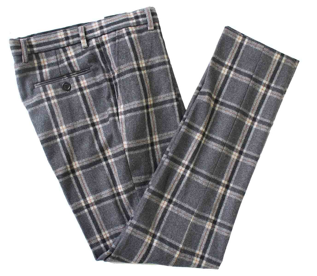 BDtailormade GREY WINDOWPANE PLAID TWEED 3 PIECE SUIT - BDtailormade TWEED SUITStweedmaker hockerty menstweedsuit