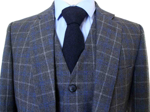GREY OVERCHECK TWILL TWEED 3 PIECE SUIT | BDtailormade