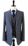 GREY OVERCHECK TWILL TWEED 3 PIECE SUIT
