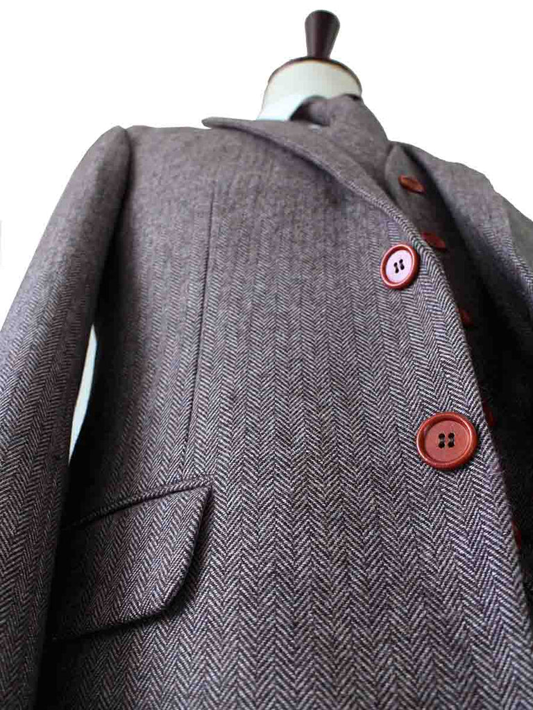 BDtailormade LIGHT BROWN HERRINGBONE TWEED 3 PIECE SUIT - BDtailormade TWEED SUITStweedmaker hockerty menstweedsuit