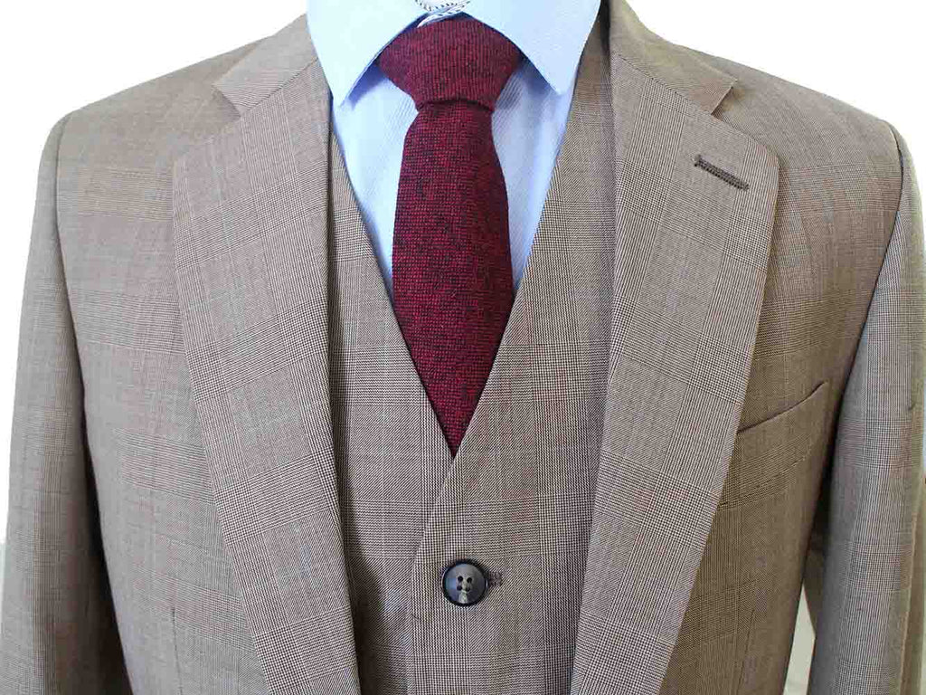 BDtailormade LIGHT BROWN PRINCE OF WALES CHECK SUIT - BDtailormade Worsted Suittweedmaker hockerty menstweedsuit