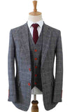 BDtailormade LIGHT GREY HOUNDSTOOTH PLAID TWEED 3 PIECE SUIT - BDtailormade TWEED SUITStweedmaker hockerty menstweedsuit