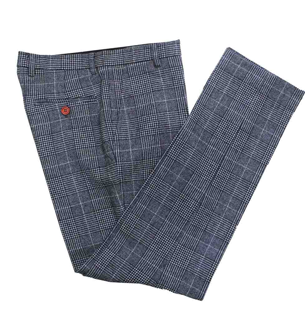BDtailormade LIGHT GREY HOUNDSTOOTH PLAID TWEED 3 PIECE SUIT - BDtailormade TWEED SUITStweedmaker hockerty menstweedsuit