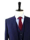 BDtailormade NAVY WINDOWPANE WORSTED 3 PIECE SUIT - BDtailormade Worsted Suittweedmaker hockerty menstweedsuit