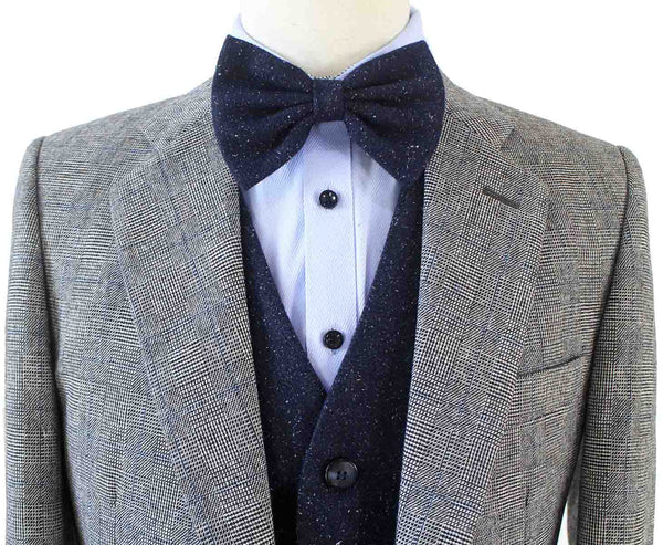 Retro Grey Plaid Mix And Match Tweed 3 Piece Suit丨bdtailormade 4722