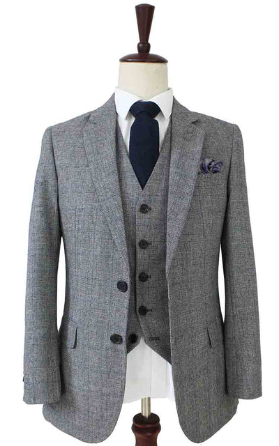 BDtailormade RETRO GREY PLAID TWEED 3 PIECE SUIT - BDtailormade TWEED SUITStweedmaker hockerty menstweedsuit