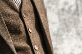 BDtailormade BROWN HERRINGBONE SPECKLE TWEED 3 PIECE SUIT - BDtailormade TWEED SUITStweedmaker hockerty menstweedsuit