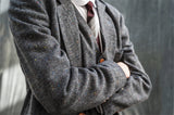 BDtailormade GRAY HERRINGBONE SPECKLE TWEED 3 PIECE SUIT - BDtailormade TWEED SUITStweedmaker hockerty menstweedsuit