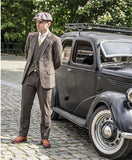 BROWN PINSTRIPE TWEED 3 PIECE SUIT - BDtailormade