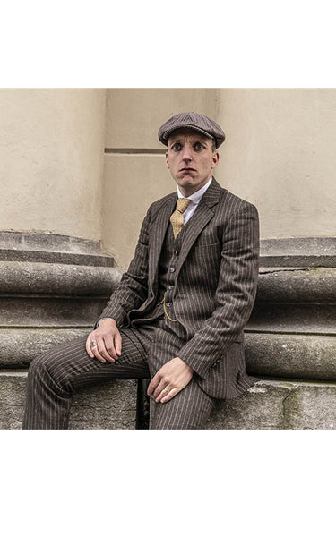 BROWN PINSTRIPE TWEED | BDtailormade | Free shipping