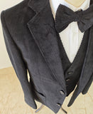 BLACK CORDUROY 3 PIECE SUIT