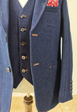 DARK BLUE DENIM 3 PIECE SUIT