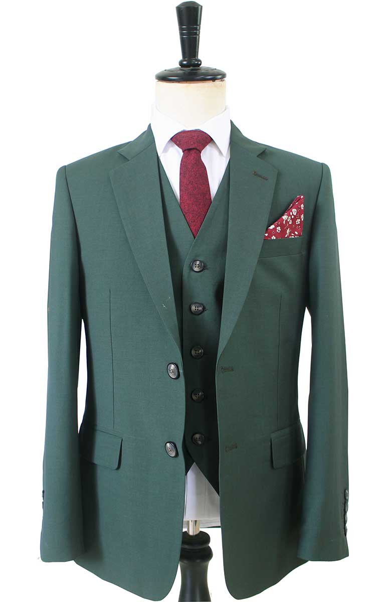 CLASSICS DARK GREEN WORSTED 3 PIECE SUIT丨FREE SHIPPING丨BDtailormade