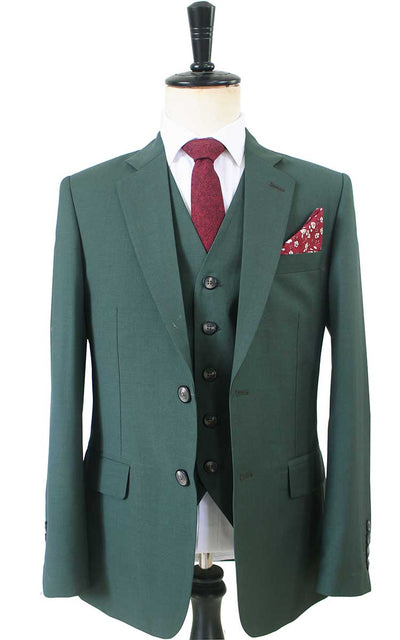 CLASSICS DARK GREEN  WORSTED 3 PIECE SUIT