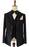 BLACK CORDUROY 3 PIECE SUIT