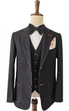 BLACK DENIM 3 PIECE SUIT