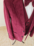 WINE RED CORDUROY 3 PIECE SUIT
