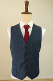 BLUE HARRIS TWEED 3 PIECE SUIT