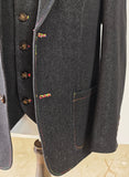BLACK DENIM 3 PIECE SUIT