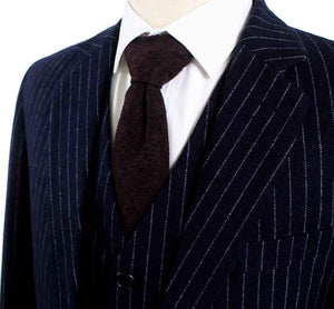 BLUE HERRINGBONE TWEED 3 PIECE SUIT丨FREE SHIPPING丨BDtailormade